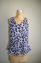 (#79DK) CABI Sleeveless Size SMALL Black/Gray Leopard Shirt Casual Dress