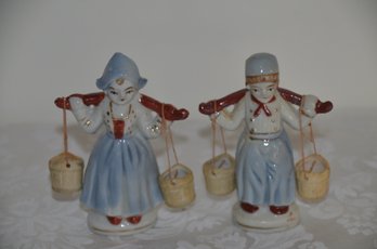 (#20) Vintage Japan Miniature Porcelain Figurines Water Boy And Girl 3.5'