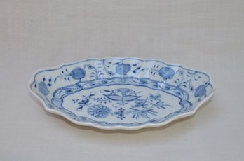 61) Vintage German Blue White 10' Serving Platter