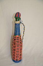 16) Mid Century Italian Lattice Plastic Wrapped  Wine Bottle  15'H