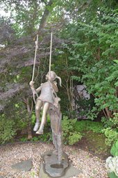 Bronze Statue Boy Swinging Girl (orig. Price 4,500) Approx 89' Height