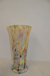 (#61) Murano Multi Color Italian Glass Hand Blown Vase