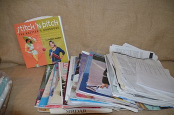 (#189) Stack Of Knitting Magazines And Books