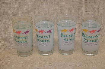 253) Belmont Stakes 4 Tumbler Drinking Glasses 124 Running 1992
