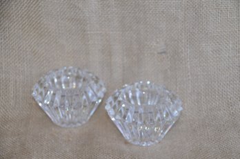 (#70) Pair Glass Candlestick Holders