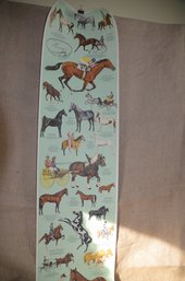 24) Poster Of Horses (25 Breeds ) With Descriptions Printed In Sweden 10x39