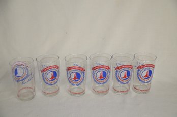 21) Set Of 6 Eastern Airline 25th Anniversary Tumbler Glasses 4.5'H