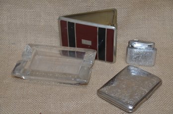 (#39) Vintage Hansaware Germany Cigarette Cases With Matching Lighter ~marathon Cigarette Case Maroon Black ~