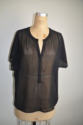 (#86DK) OVI Black Sheer Short Sleeve Dress Top