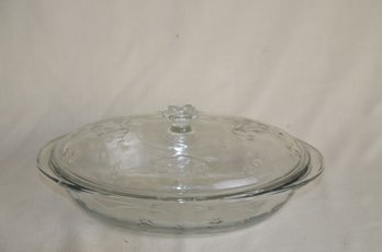 24) Anchor Hocking Savannah Oval Glass Casserole With Lid