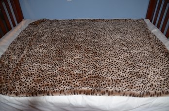 (#33A) Leopard Print Throw Blanket   66x 52 Hudson Park Collection