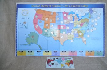 (#80) The 50 States Coin Collector's Map Quarter 1999-2008 - Complete