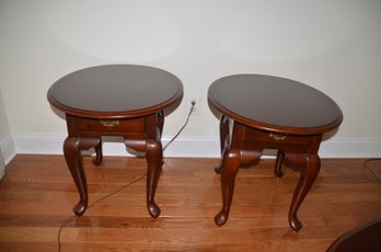 Broyhill Pair Of Mahogany End Table With Drawer