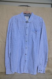 (#15) Mens Gingham Blue Button Down Shirt By Thread & Cloth Size XXLarge - Shippable