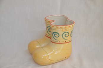 96) Ceramic Double Boot Planter 6'H Vase