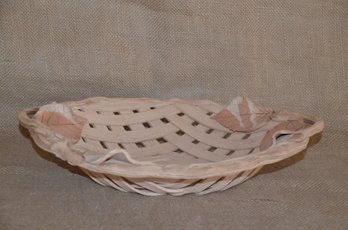 57) Pottery Basket Weave Decorative Oval Bowl 13'