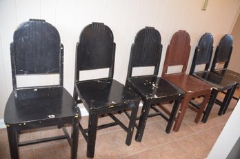 (#143) Vintage Antique Wood Chairs 75 Yrs Old (6 Of Them)