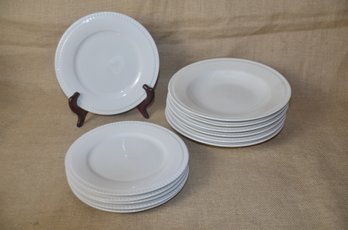 (#101) Farberware Classic White Soup 6 Bowls And Dessert 6 Plates 8' Lot Of 12