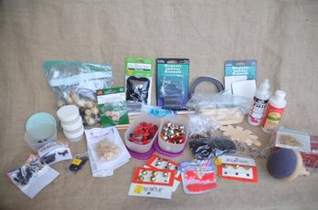 (#82) Assorted Craft Materials ( Magnetic, Pins, Bells, Plus More )