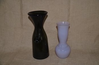 93) Brown Glass Cafe And Lavender Vase 8'