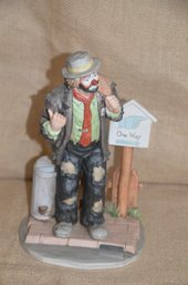 (#59) Porcelain Clown Figurine Emmitt Kelly Exclusively From Flambro Limited Edition 9181 Of 9500