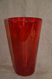 33) Red Blenko Vase Mid-Century Modern 12'H