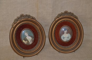 (#93) Vintage Framed Oval Victorian Cameo Creation 7x9