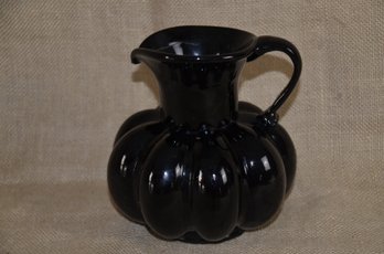 34) Blenko? Deep Ruby Red Glass Pinched Pitcher