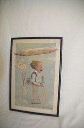 29) Vintage Vanity Fair Statesmen Lithograph Framed Picture THE DEUTSCH PRIZE Vincent Books Day & Sons 1901