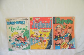 121) Vintage Comic Books - Archie, Dennis Menace, Popeye - Lot Of 3