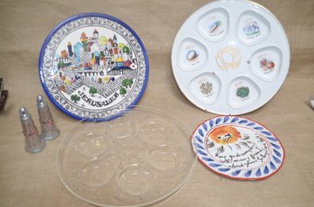 (#50) Judaica Seder Plate ~ Jerusalem Ceramic Plate 11'