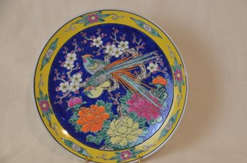 27) Asian Ceramic Hand Painted Decorative 9.5' Plate ( Slight Chip On Edge)