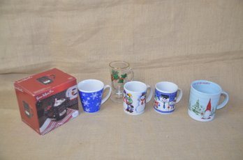 (#89) Assorted Lot Of Christmas Coffee Mugs