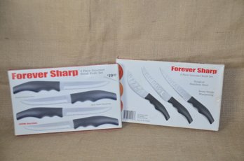 (#117) Forever Sharp Steak Knife 4 Piece Set ~ Forever Sharp Gourmet 3 Piece Set