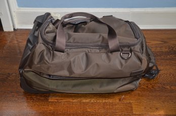(#42) Lipault Duffle  Style Carry On Luggage With Wheels / Handle