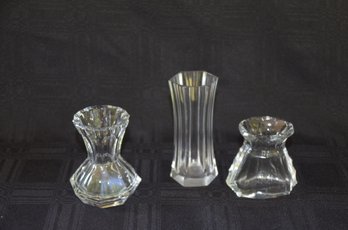 126) Set Of 3 Bud Vases Clear Crystal ( 2.5', 3' , 4')