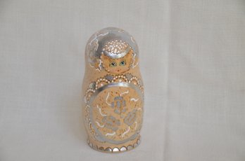 108) Russian Nesting Dolls Matryoshka Wooden Cork Hand Painted 5 Pieces #N4405 7'H