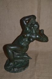 108) Heavy Metal Bronz? Lady Figurine Statue 12'H