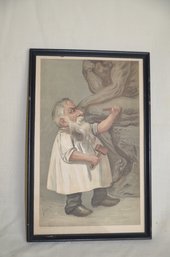 35) Vintage Vanity Fair Statesmen Lithograph Framed  HE THINKS IN MARBLE  Vincent Books Day & Sons NO Glass