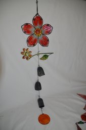 (#159) Stained Glass Flower Wind Chime Bells