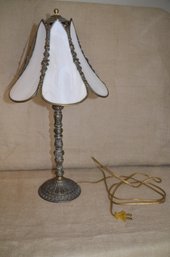 (#207) Metal Stained Glass Table Desk Lamp
