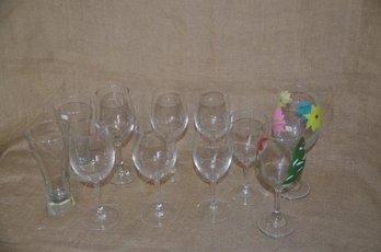 (#163) Clear Wine Glasses And Beer Glasses