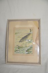 37) Angling Fly Fishing Trout Fishing Picture Silver Detial 10x13