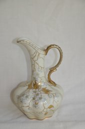 18) Rare Vintage Antique Bhula Germany Porcelain Handpainted Floral Pitcher 12'H