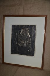 112) 1950's Armin Landek Signed And Numbered Black And White Etched Framed Picture