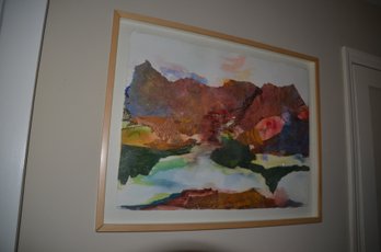 (#48) Original Artist Oil Abstract Framed By Linda Ruden Of Sea Cliff