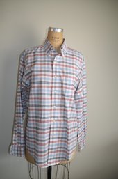 (#97DK) BROOKS BROTHERS Polo Plaid Long Sleeve Shirt Slim Fit Size Medium Men's