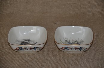 (#167) Lenox Porcelain Trinket Dipping Bowls Winter Greetings