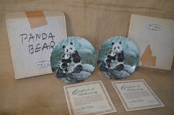 (#104) Bradex Knowles Decor. Plate Secret World Of Panda Mother's Care Joyce Bridgett Box With Certificate