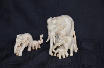 112) Carved African Elephant Grouping ( Side Separated ) 4.5'H